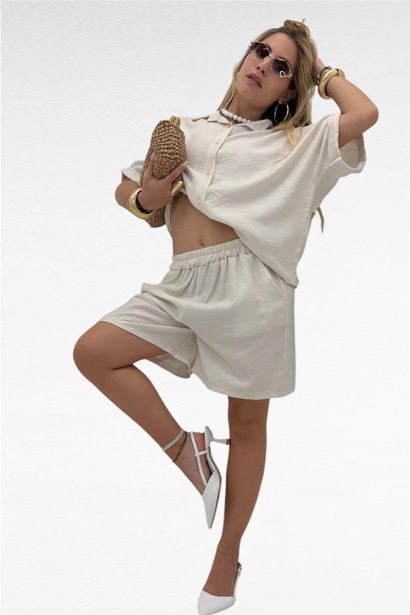 completo camicia e shorts tonfano